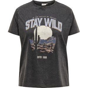 ONLY CARMAKOMA T-shirt - O-hals - Korte Mouwen - Zacht Katoen - Regular Fit