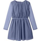 Jurken - Lange Mouwen Jurk - Met Knoop- en Lussluiting - Regular Fit - Glitter Detail