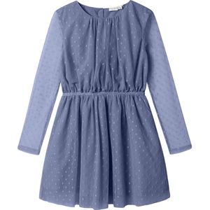 Jurken - Lange Mouwen Jurk - Met Knoop- en Lussluiting - Regular Fit - Glitter Detail