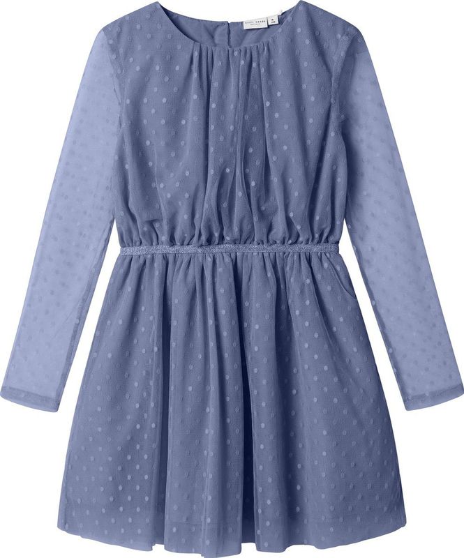 Jurken - Lange Mouwen Jurk - Met Knoop- en Lussluiting - Regular Fit - Glitter Detail