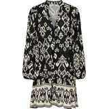 ONLY CARMAKOMA - Korte Jurk - Viscose - Midi-lengte - V-Hals - Lange Mouwen - Ballonmouwen