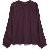 Vero Moda - VMBELLA LS PLACKET TOP - Blouse - Winetasting - Lange Mouwen