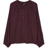 Vero Moda - VMBELLA LS PLACKET TOP - Blouse - Winetasting - Lange Mouwen