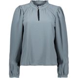 Vero Moda - Vmani Ls Frill Top Wvn Ga - Blouse - Stormy Weather