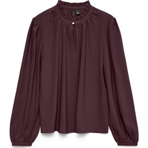VERO MODA - VMANI LS FRILL TOP WVN GA - Blouse - Lange Mouwen - Hoge Hals