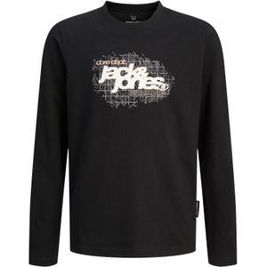 Jack & Jones Junior - Shirt - Taupe/Zwart/Wit - Lange Mouw