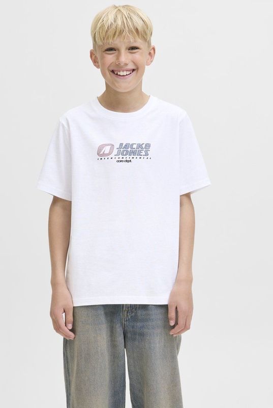 JACK & JONES JUNIOR - T-shirt - Wit - Korte Mouwen - Ronde Hals