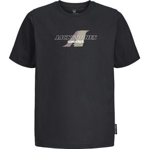 Jack & Jones - JCOTIER FRONT PRINT TEE SS CN SN JNR - T-shirt - Zwart - Korte Mouwen