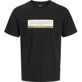 Jack & Jones - JORINWOOD BLOCK BRAND TEE - T-shirt - Zwart - Korte Mouwen