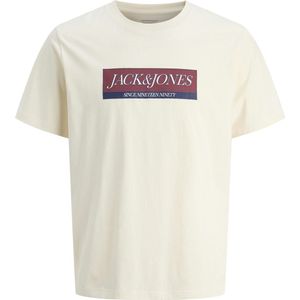 Jack & Jones - JORINWOOD BLOCK BRAND TEE - T-shirt - Antique white - Korte Mouwen