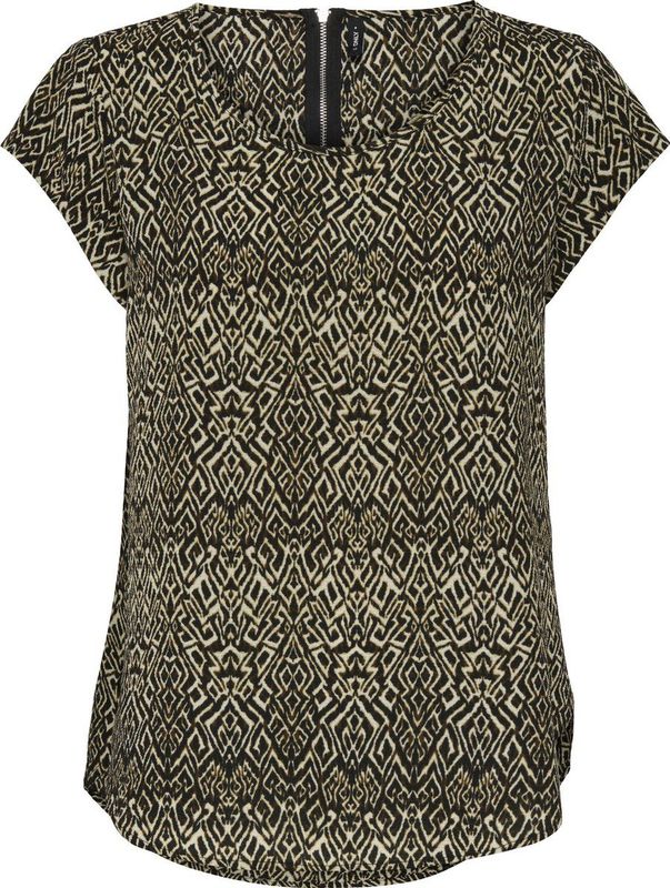 ONLY - Onlvic Ss AOP Noos Ptm - T-shirt - Blauw - Korte Mouwen