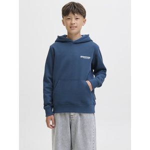JACK&JONES - JCOUNION PRINT SWEAT HOOD JNR - Blauw - Hoodie - Jongens