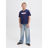 Jack & Jones - JORINWOOD BLOCK BRAND TEE - T-shirt - Ocean cavern - Korte Mouwen