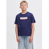 Jack & Jones - JORINWOOD BLOCK BRAND TEE - T-shirt - Ocean cavern - Korte Mouwen