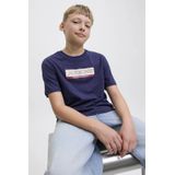 Jack & Jones - JORINWOOD BLOCK BRAND TEE - T-shirt - Ocean cavern - Korte Mouwen