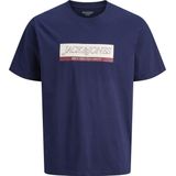 Jack & Jones - JORINWOOD BLOCK BRAND TEE - T-shirt - Ocean cavern - Korte Mouwen