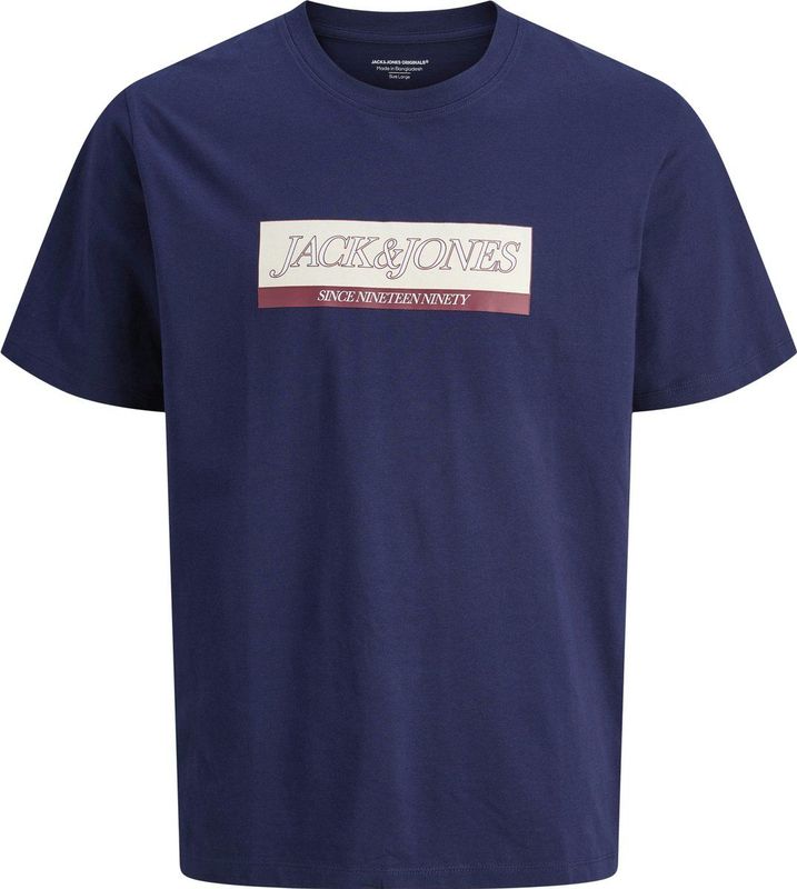 Jack & Jones - JORINWOOD BLOCK BRAND TEE - T-shirt - Ocean cavern - Korte Mouwen