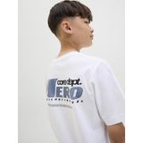 JACK&JONES - JCOTIER BACK PRINT TEE SS CREW NEC JNR - T-shirt - Wit - Jongens