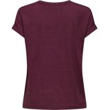 Only - ONLMOSTER - T-shirt - Wijnrood - Korte Mouwen - Met Omslag