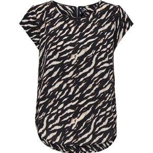 Only - Onlvic Aop Top Noos Wvn 15161116 - T-shirt - Zwart-Wit - Dames