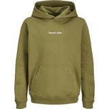 Jack & Jones - Kinderhoodie - Katoenmix - Regular Fit - Labelstitching - Buidelzak