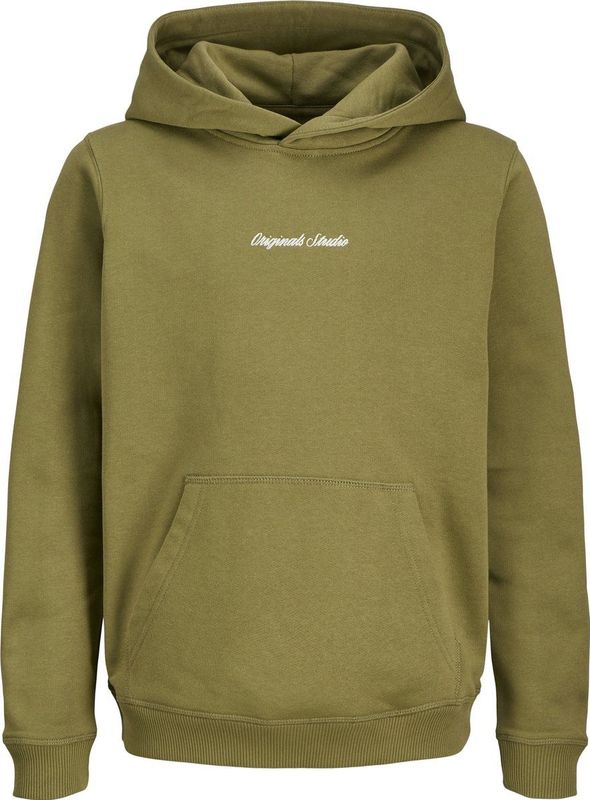 Jack & Jones - Kinderhoodie - Katoenmix - Regular Fit - Labelstitching - Buidelzak