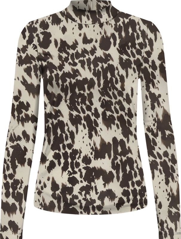 Onlerica - Top - Hoge Hals - Lange Mouwen - Tight Fit - Mesh Details - Pigment Print