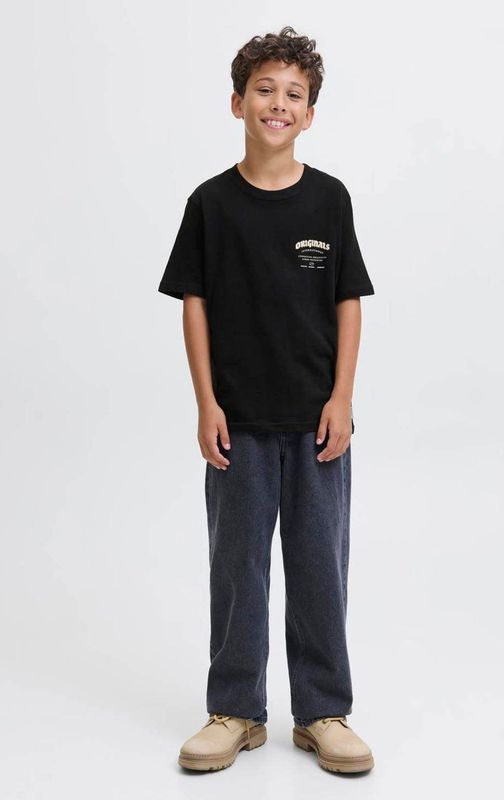 Jack & Jones Junior - T-shirt - Zwart - Korte Mouwen - Ronde Hals