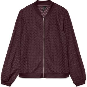 VERO MODA Dames Vmbecca Ls Bomber Lace Top JRS Noos, Winetasting, S, Winetasting, S
