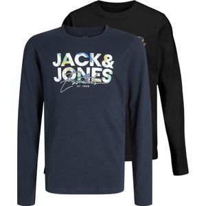JACK & JONES Junior - T-Shirt - Blauw - Jersey - Lange Mouwen