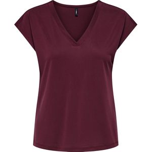 Only - Tawny Port T-shirt - Rood - 70% Modal Tencel, 30% Polyester