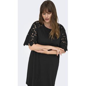 Cargloria - Korte Jurk - Zwart - Regular Fit - Kanten Detail