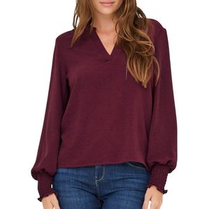 ONLY - ONLMette - Blouse - Wijnrood - Lange Mouw