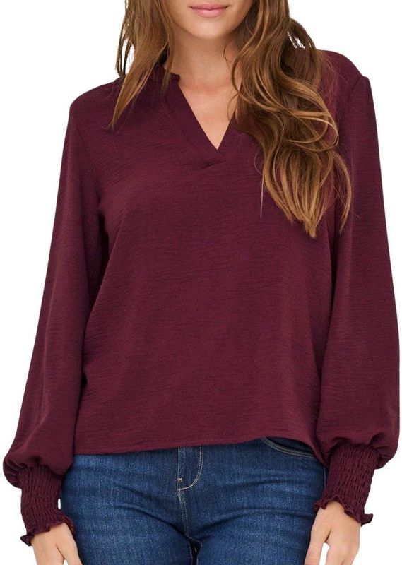 ONLY - ONLMette - Blouse - Wijnrood - Lange Mouw