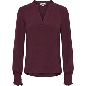 Only - Onlmette V-neck LS Smock Top - Bordeaux
