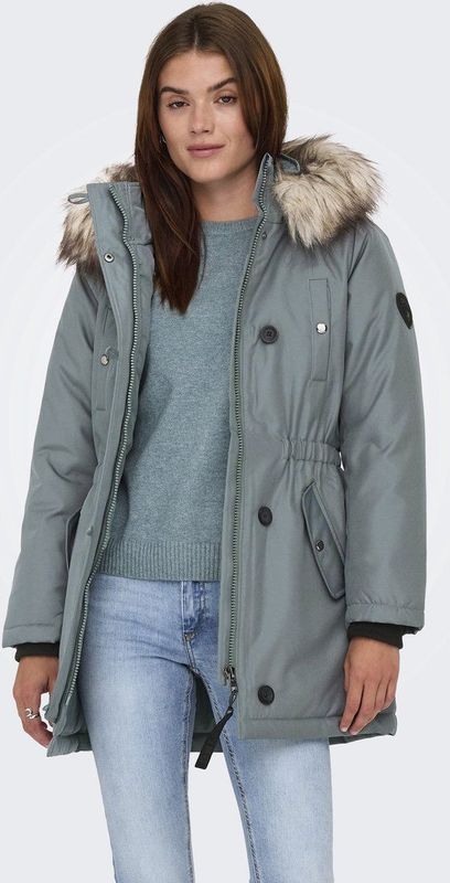 Onliris - Parka - Lang - Met Kap en Afneembare Rand van Synthetisch Bont - Winterjassen