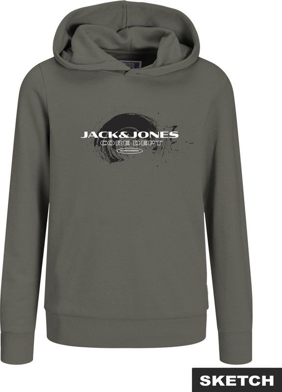JACK & JONES - JUNIOR - Sweater - 100% Katoen - Met Capuchon - Lange Mouwen