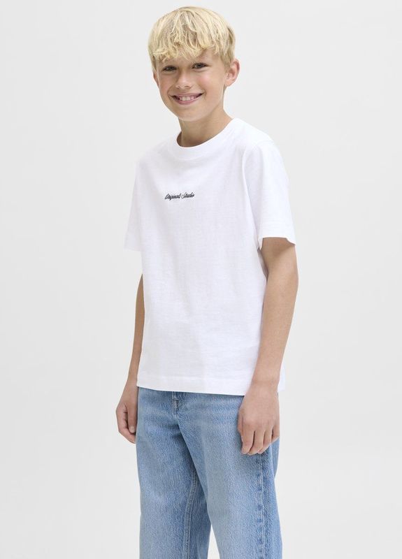 Jack & Jones Junior - T-shirt - Wit - Korte Mouwen - Ronde Hals