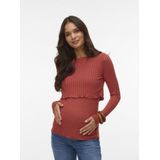 MAMALICIOUS - MLZENIA JUNE - T-shirt - Donkerrood - Met Borstvoedingsfunctie
