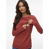 MAMALICIOUS - MLZENIA JUNE - T-shirt - Donkerrood - Met Borstvoedingsfunctie