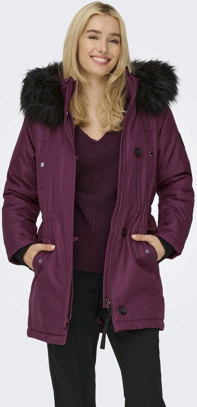 Onliris - Lange Parka - Winterjas - Met Afneembare Rand van Synthetisch Bont
