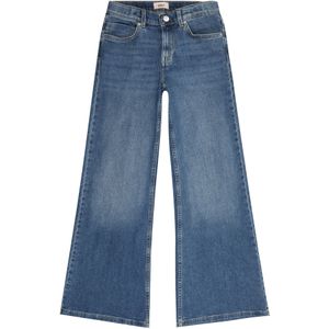 Jeans - Dark Medium Blue Denim - Riemlussen - Steekzakken - Uitlopend