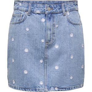 Light Blue Denim - Spijkerrok - Borduurwerk - Normale Taillehoogte