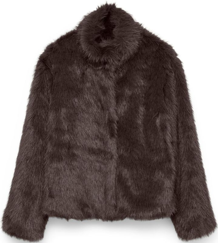 Vero Moda - Monroe - Jas - Synthetisch Bont - Hoge Opstaande Kraag - Lange Mouwen