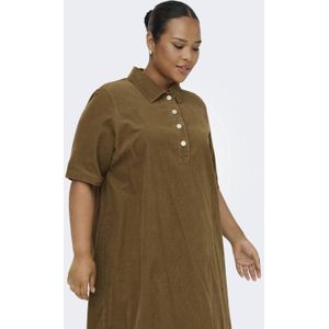 Cargry-nessa - Korte Jurk - Corduroy - Oversized Fit - Geplooid Detail