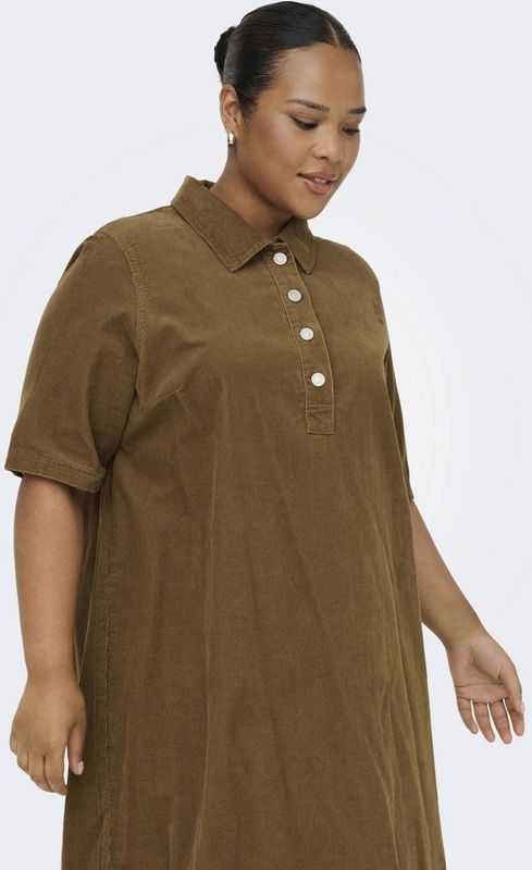 Cargry-nessa - Korte Jurk - Corduroy - Oversized Fit - Geplooid Detail