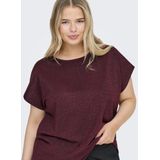 ONLY - CARMOSTER GLITTER S/S TOP JRS NOOS - Korte Mouwen - Chocolate Truffle