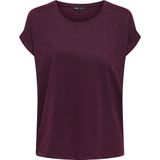 ONLY - CARMOSTER GLITTER S/S TOP JRS NOOS - Korte Mouwen - Chocolate Truffle