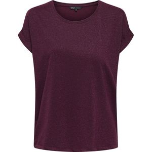 ONLY - CARMOSTER GLITTER S/S TOP JRS NOOS - Korte Mouwen - Chocolate Truffle