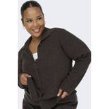 ONLY CARMAKOMA - Gebreid Vest - Bruin